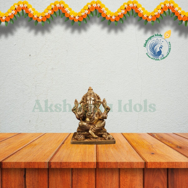 Exquisite Brass Ganesha Statue – Symbol of Fortune, Blessings & Positivity - Image 3