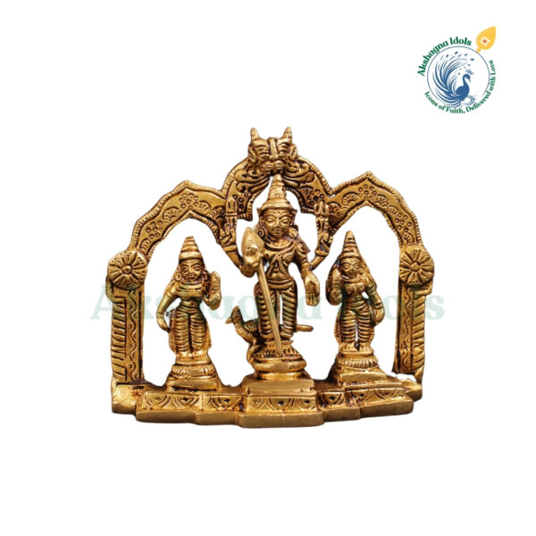 Divine Brass Lord Murugan with Valli & Deivanai Idol – Symbol of Victory & Protection