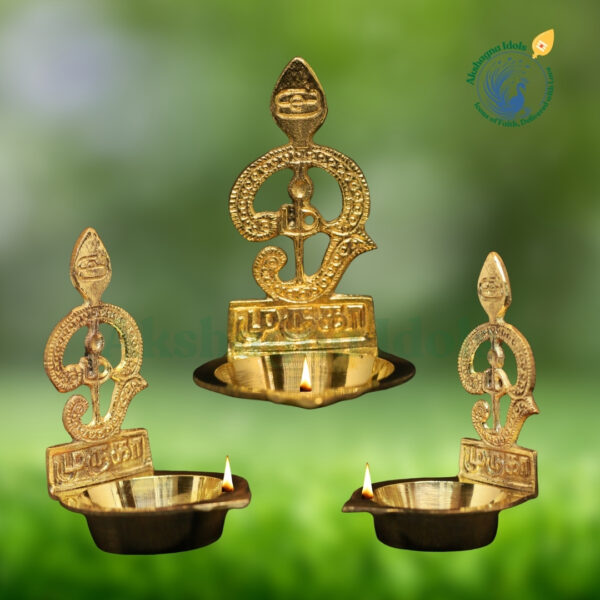 Brass Om Vel Deepam – Sacred Light of Lord Murugan for Prosperity & Protection - Image 4