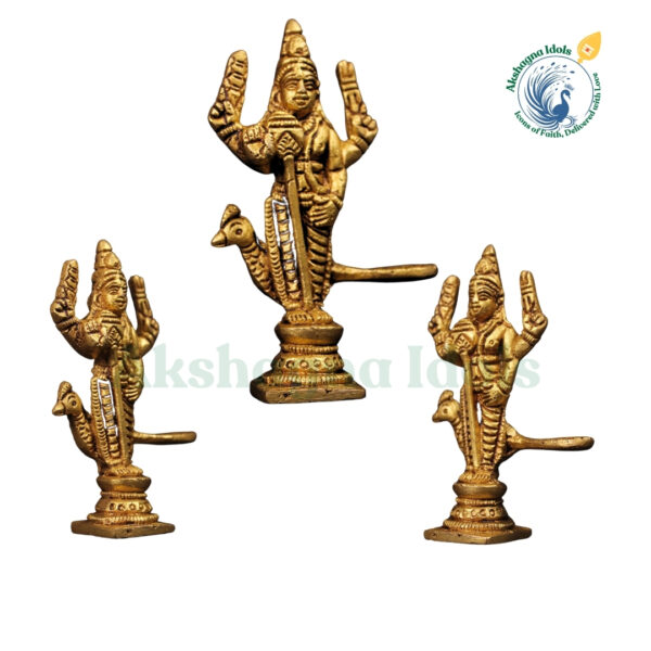 Divine Brass Lord Murugan on Peacock – A Symbol of Strength, Wisdom, and Victory - Image 2