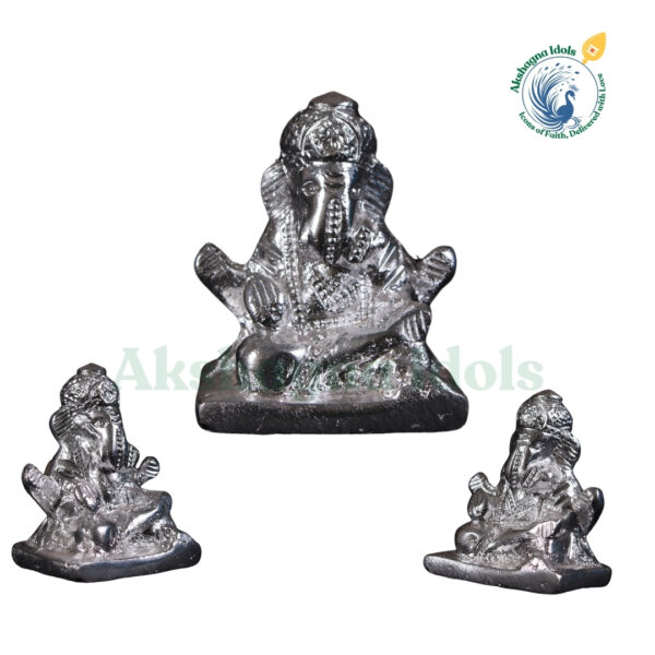 Handcrafted White Metal Lord Ganesha Idol | Ganpati Statue for Wisdom & Prosperity | Perfect for Home, Office, Temple & Gift Decor - Image 4