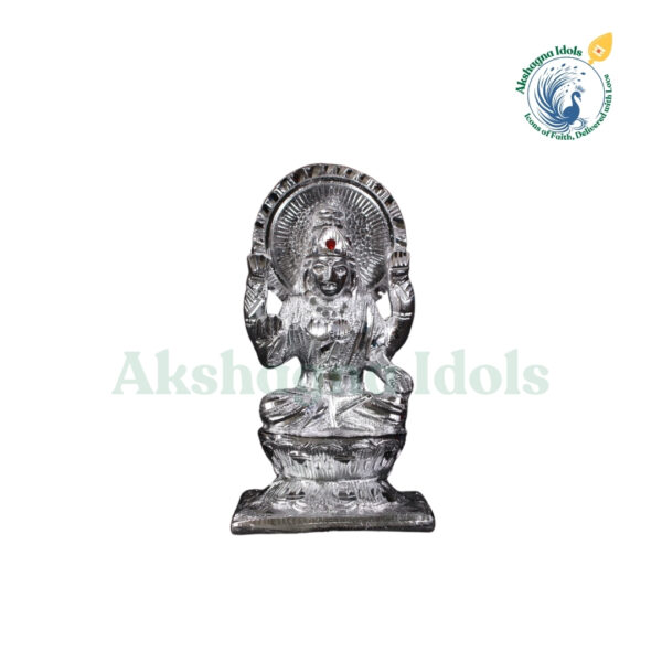 Divine White Metal Maha Lakshmi Idol | Handcrafted Goddess Laxmi Statue for Wealth & Prosperity | Perfect for Home, Office, Temple & Gift Decor