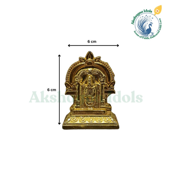 German Silver Lord Balaji Golden Idol – 6 cm x 6 cm - Image 2