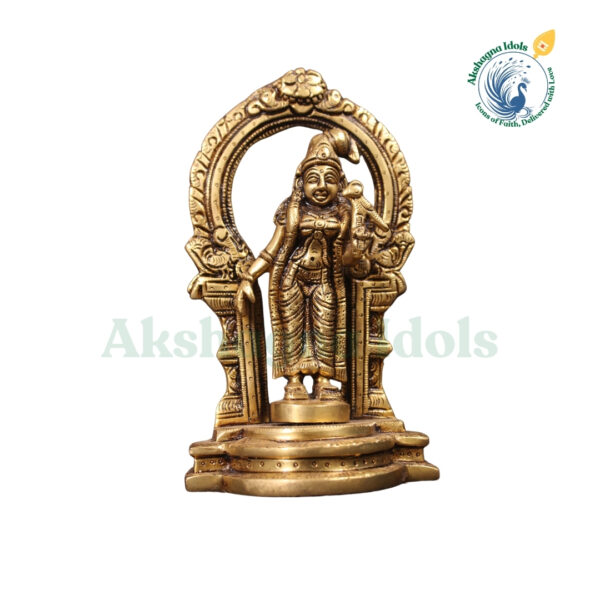 Brass Andal Devi Idol – Spiritual Elegance & Divine Energy | 17.8 cm
