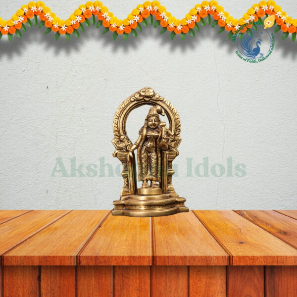 Brass Andal Devi Idol – Spiritual Elegance & Divine Energy | 17.8 cm - Image 3